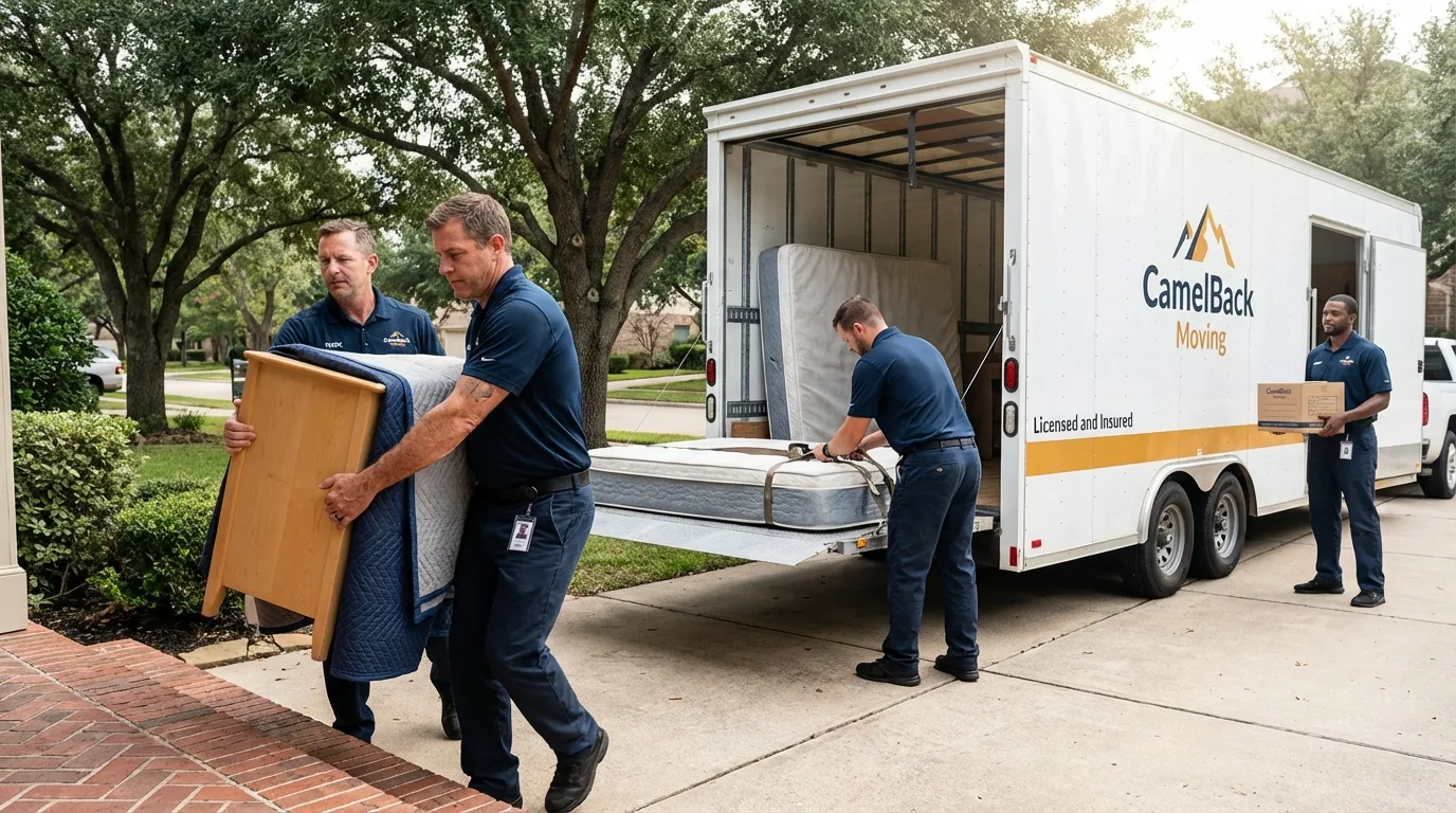 Crew loading residential truck for cross-state move from Pemberton, NJ